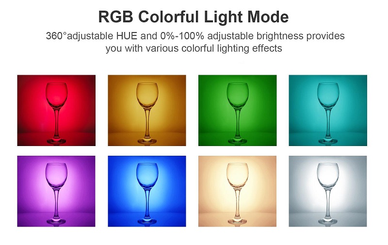 Επαναφορτιζόμενος φακός κάμερας LED - Multicolor - D12S - 812914