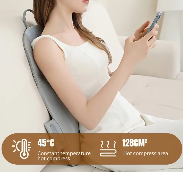 Επαναφορτιζόμενο μαξιλάρι μασάζ πλάτης με υπέρυθρη θερμότητα - 812969
