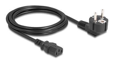 DELOCK καλώδιο τροφοδοσίας 81326, 3x 0.75mm², 2m, μαύρο