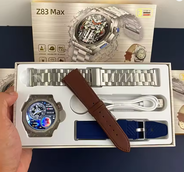 Σετ Smartwatch με 3 λουράκια - Z83 MAX - 880518 - Blue