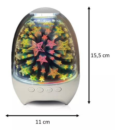 Ασύρματο ηχείο Bluetooth με ραδιόφωνο και φωτεινά σχέδια - S609 - 883648 - Shinning Star
