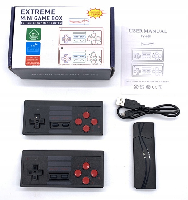 Ασύρματη κονσόλα παιχνιδιών Mini με 2 χειριστήρια - HD08-U - 884041