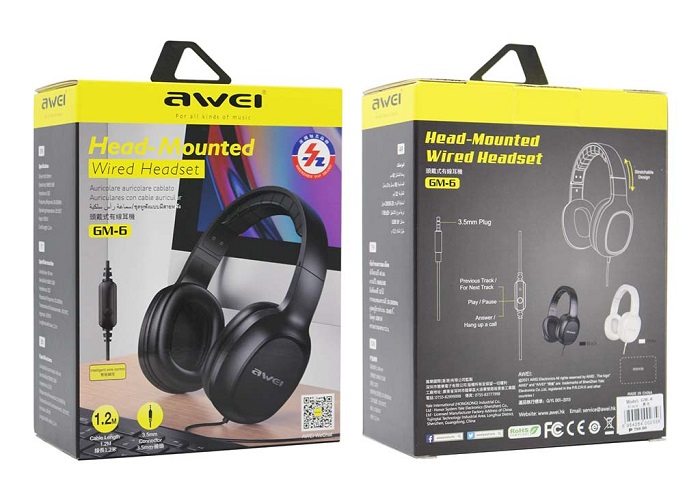 Ενσύρματα ακουστικά - Headphones - GM6 - AWEI - 002356