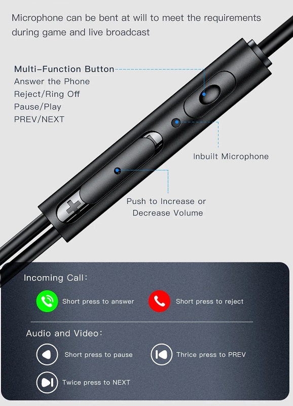 Ενσύρματα ακουστικά με εξωτερικό μικρόφωνο - ES-180i - AWEI - 889152