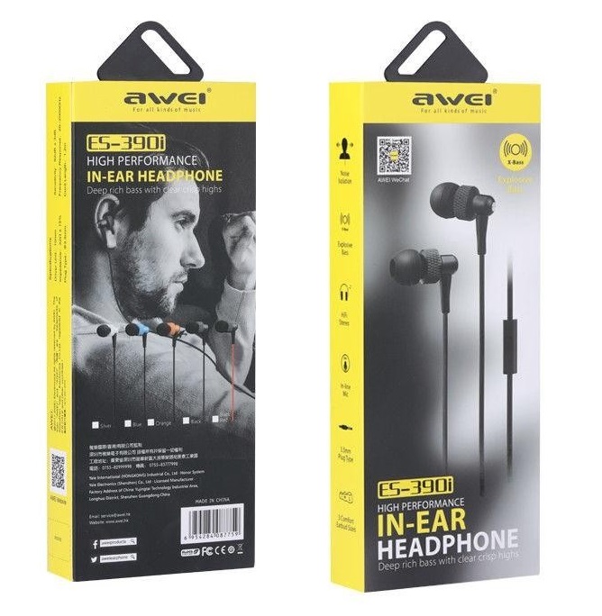 Ενσύρματα ακουστικά -  ES-390i  - AWEI - 889282