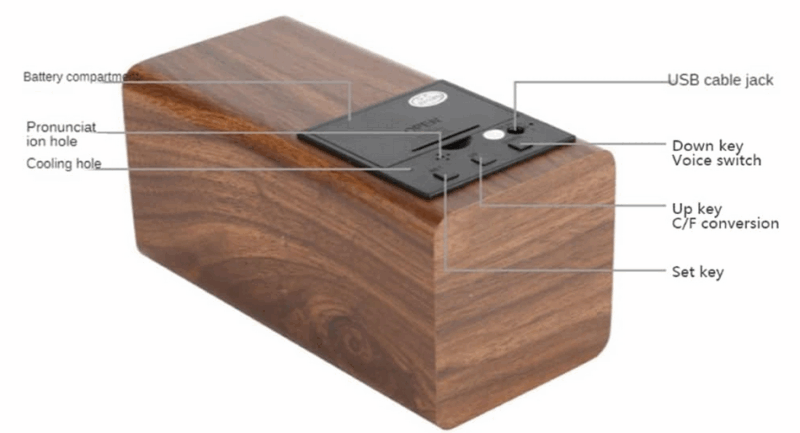 Ψηφιακό ρολόι - Ξυπνητήρι & Μολυβοθήκη - ET015-2 - 909429 - Brown