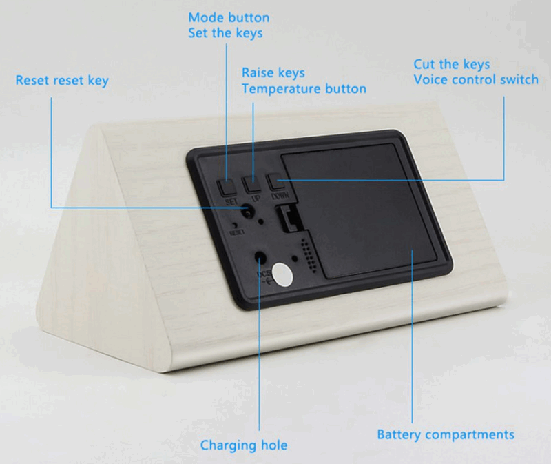 Ψηφιακό ρολόι - Ξυπνητήρι - ET011 - 909443 - Brown