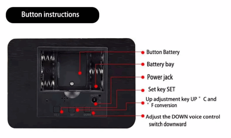 Ψηφιακό ρολόι - Ξυπνητήρι - ET009 - 909481 - Brown