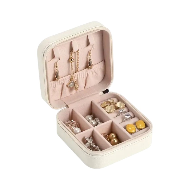 Θήκη οργάνωσης κοσμημάτων mini με φερμουάρ - LD1006 - 922132 - White