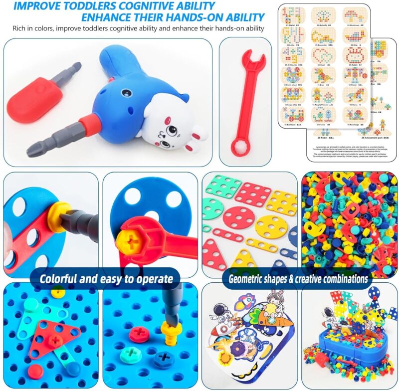 Παιχνίδι κατασκευών DIY με εργαλεία & βίδες - 906 - 922176