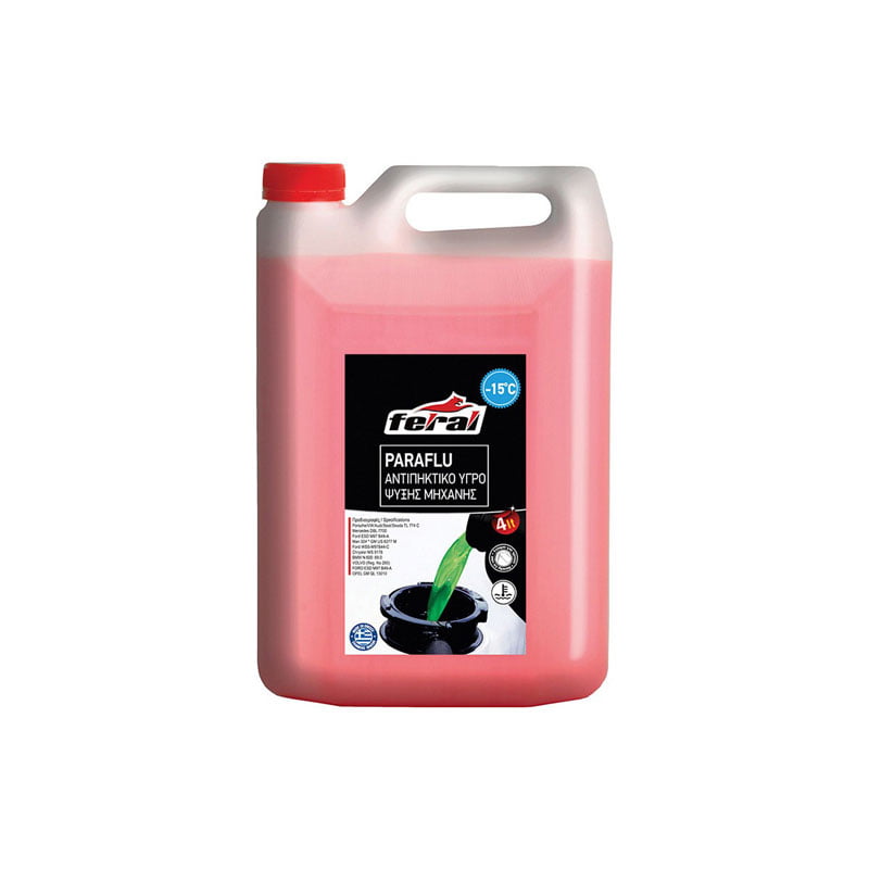 99034-2 Feral Paraflu Αντιπηκτικό Υγρό -15 ⁰ C 4L Κόκκινο - Red Engine Coolant Antifreeze 4L