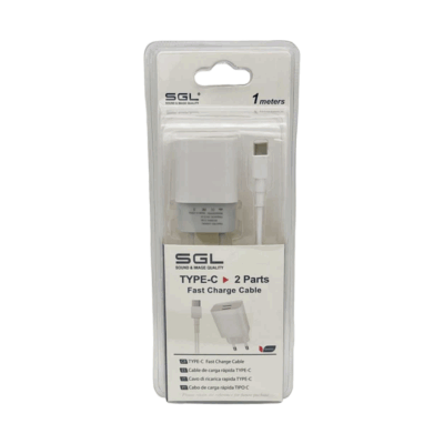 Αντάπτορας φόρτισης με καλώδιο και 2 θύρες USB - TypeC - Quick Charge - D1-S2 - 1m - 099576
