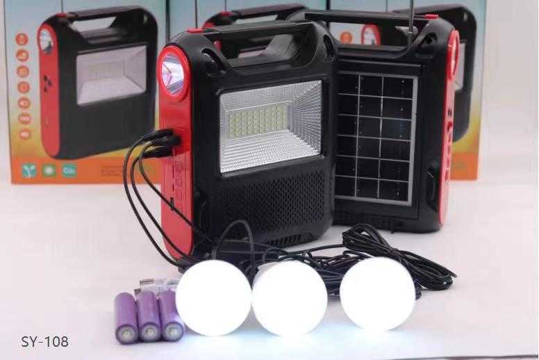 Επαναφορτιζόμενο ηλιακό σύστημα φωτισμού με ηχείο - SY-108 - 884164