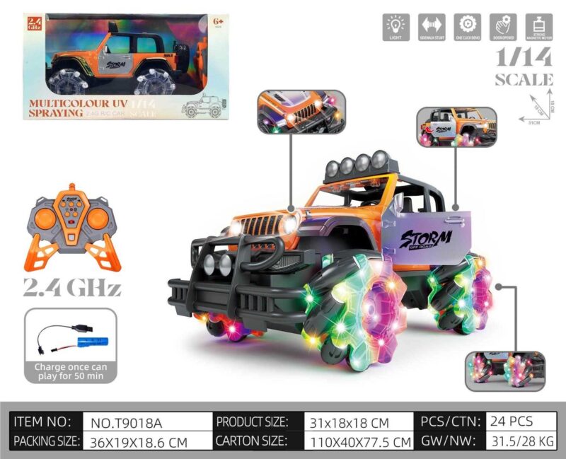 Τηλεκατευθυνόμενο αυτοκίνητο Τζιπ με φωτισμό - T9018A-1:14 - 502175