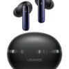 USAMS earphones με θήκη φόρτισης E02, TWS, ANC & ENC, Φ10mm, 35/300mAh, μαύρα