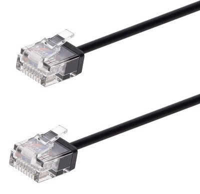 POWERTECH καλώδιο δικτύου CAB-N429, Cat 6A U/UTP, ultra slim, copper, 500MHz, 0.25m, μαύρο