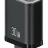 USAMS φορτιστής τοίχου CC296 με καλώδιο, USB & USB-C, 30W, μαύρος