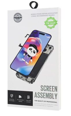 TW INCELL LCD για iPhone 14 Pro Max, camera-sensor ring, earmesh, μαύρη