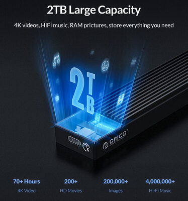 ORICO θήκη για Μ.2 SATA SSD M2PF-C3, 5Gbps, έως 2TB, μαύρο