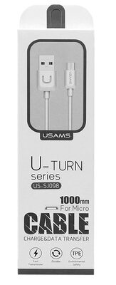 USAMS καλώδιο Micro USB σε USB US-SJ098, 10.5W, 1m, λευκό