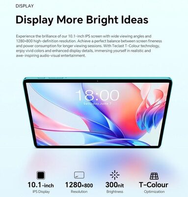 TECLAST tablet P33, 10.1", 3/64GB, Android 15, 6000mAh, μπλε