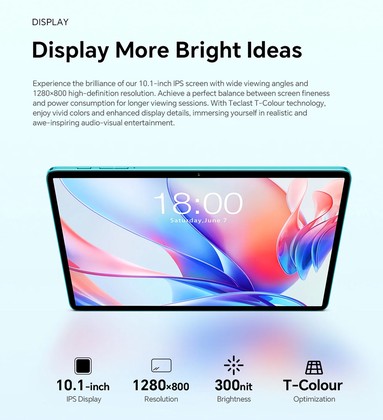 TECLAST tablet P33, 10.1", 3/64GB, Android 15, 6000mAh, μπλε