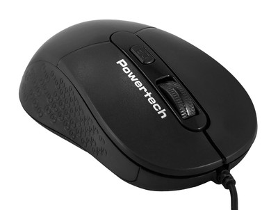 POWERTECH ενσύρματο ποντίκι PT-1467, οπτικό, έως 1600DPI, μαύρο