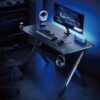 POWERTECH gaming γραφείο PT-1498 με RGB φωτισμό, 120x60x75cm, μαύρο