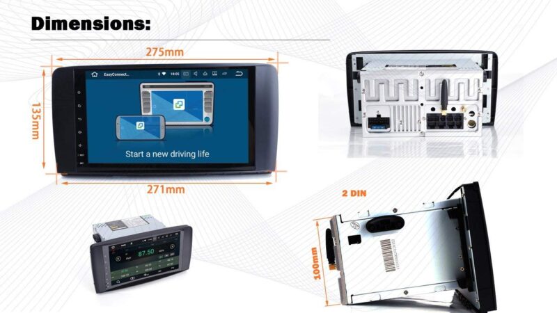 Ηχοσύστημα αυτοκινήτου 2DIN - Mercedes - R-Class - Android - 000828