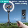 USAMS φωτιστικό δαχτυλίδι LED ZB323 με τρίποδο & βάση smartphone, μαύρο