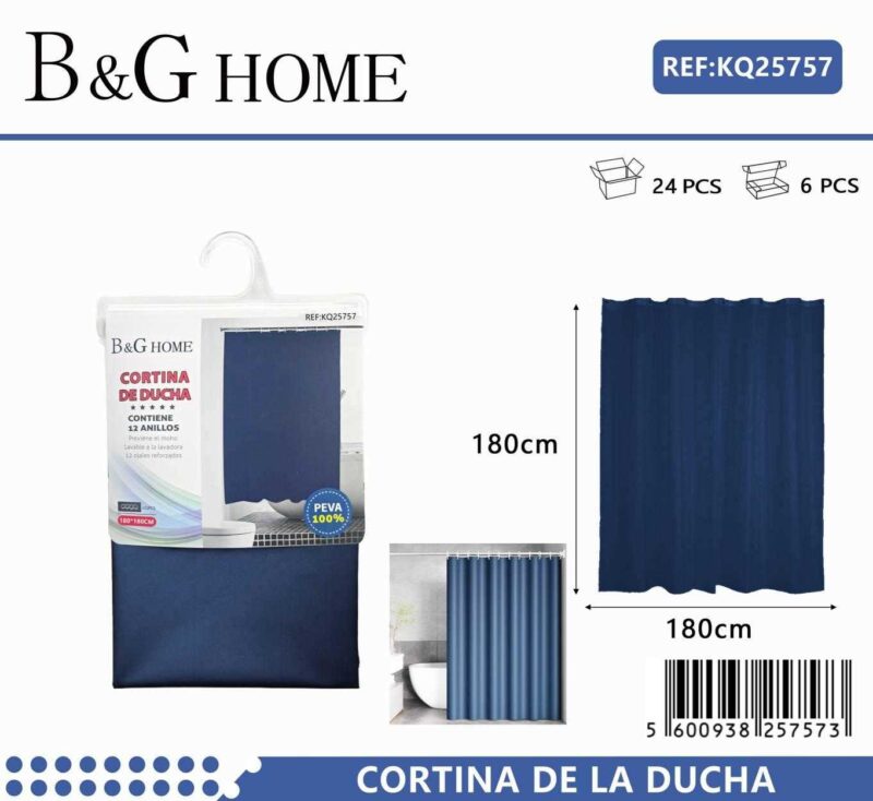 Κουρτίνα μπάνιου - Blue - 1.8x1.8m - 25757