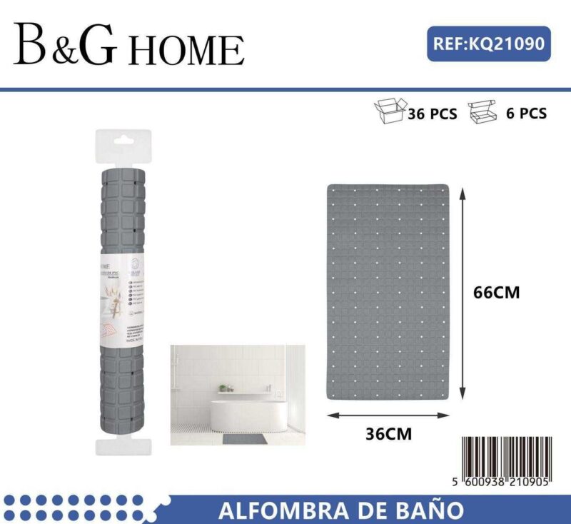 Αντιολισθητικό πατάκι μπάνιου - M0831 - 36x66cm - Grey - 21090