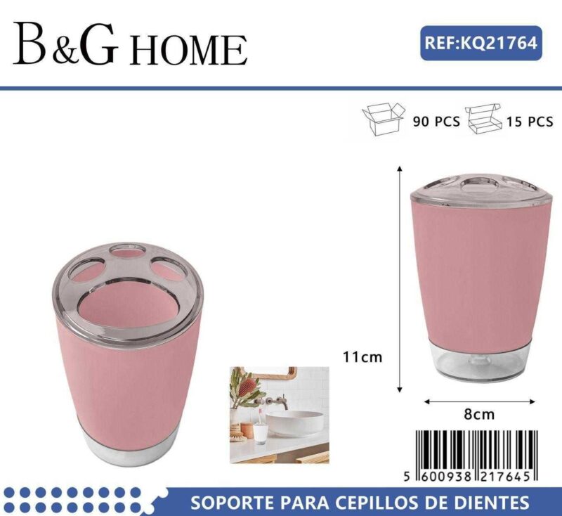 Θήκες οδοντόβουρτσας πλαστικές σε σετ 5Χ - Pink - 21764