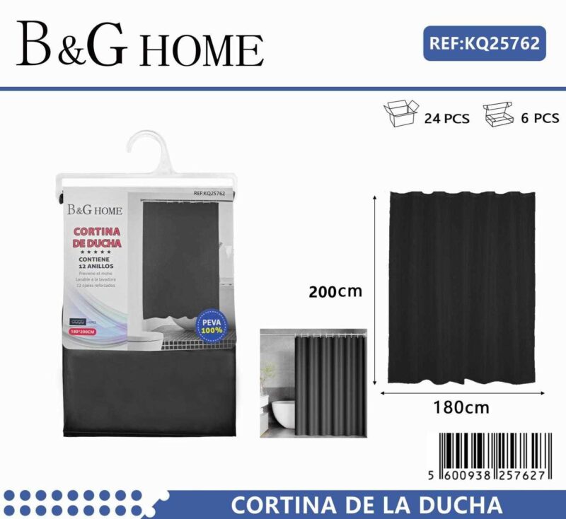 Κουρτίνα μπάνιου - Black - 1.8x2m - 25762