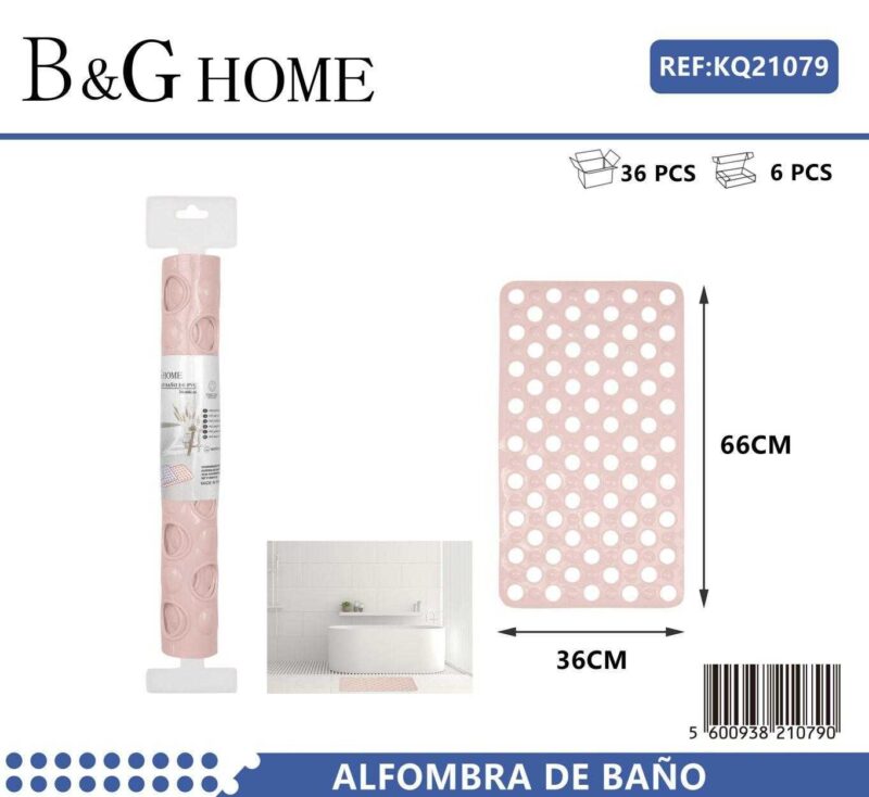 Αντιολισθητικό πατάκι μπάνιου - M0826 - 36x66cm - Light Pink - 21079