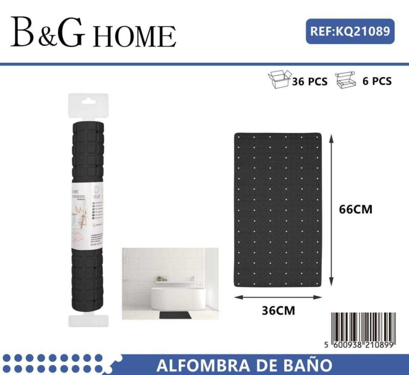 Αντιολισθητικό πατάκι μπάνιου - 6C - 36x66cm - Black - 21089