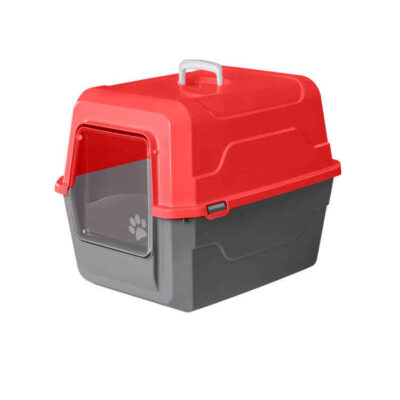 006187 Λεκάνη γάτας κλειστή - Catbus - 52x37x48cm - 006187 - Red