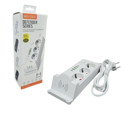 009021 Πολύπριζο με 3 Θέσεις, 5 Θύρες USB και Ασύρματη Φόρτιση - Power Strip with 3 Outlets, 5 USB Ports and Wireless Charging