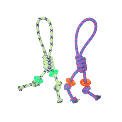 0102152 Παιχνίδι Σκύλου από Σχοινί με Κόμπους και Δαχτυλίδια 37cm - Rope Dog Toy with Knots and Rings