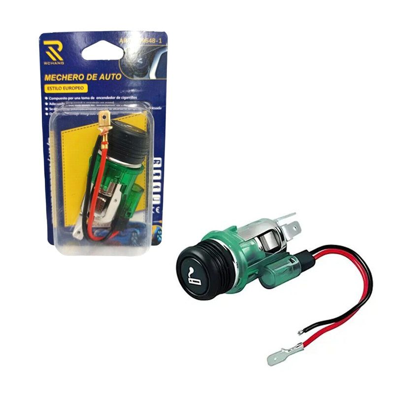 0111590-1 RCHANG Αναπτήρας Αυτοκινήτου Βύσμα Φωτιζόμενο 28-29mm W09648-1 - Illuminated cigarette lighter kit