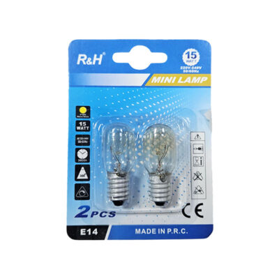 0114095 R&H Λάμπες Φούρνου E14 15W 300° Σετ 2 Τεμαχίων Mini Lamp - Oven Bulbs E14 15W 300° Set of 2 Pieces
