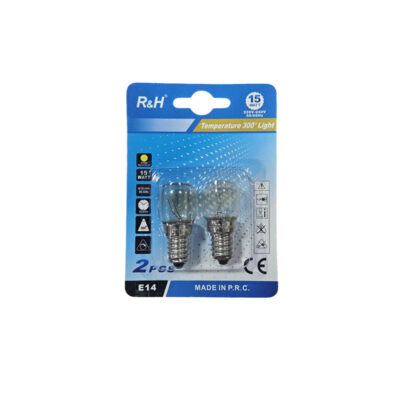 0114096 R&H Λάμπες Φούρνου E14 15W 300° Σετ 2 Τεμαχίων - Oven Bulbs E14 15W 300° Set of 2 Pieces