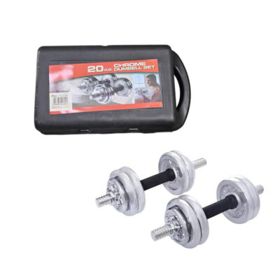 0173006 York Fitness Αλτήρες Σετ 20kg σε Βαλιτσάκι - Chrome Dumbell Set 20kg