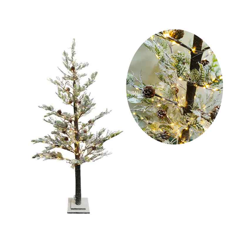 0280001-1 Χριστουγεννιάτικο Δέντρο Φωτιζόμενο Χιονισμένο με Κουκουνάρια IP44 Αδιάβροχο 450 LED 1.60m - Christmas Tree with Lights