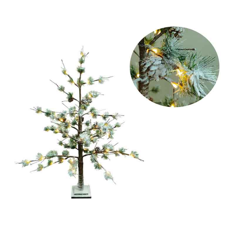 0280002-1 Χριστουγεννιάτικο Δέντρο Φωτιζόμενο Χιονισμένο με Κουκουνάρια IP44 Αδιάβροχο 1.30m 75led -Christmas Tree