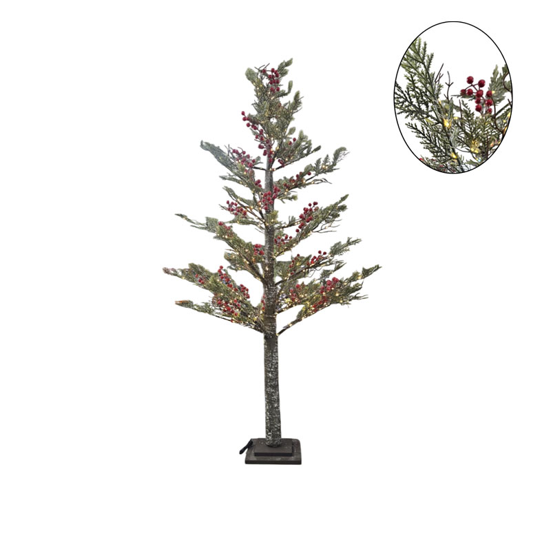 0280005 Χριστουγεννιάτικο Δέντρο με 565 LED Λαμπάκια και Διακοσμητικά Μούρα 150cm - Christmas Tree with 565 LED Lights