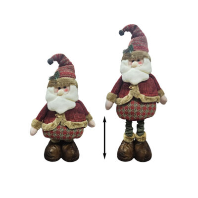 0281002 Διακοσμητικός Άγιος Βασίλης Υφασμάτινος με Ρυθμιζόμενο Ύψος 54–79cm - Fabric Santa Claus Decoration with Adjustable Height