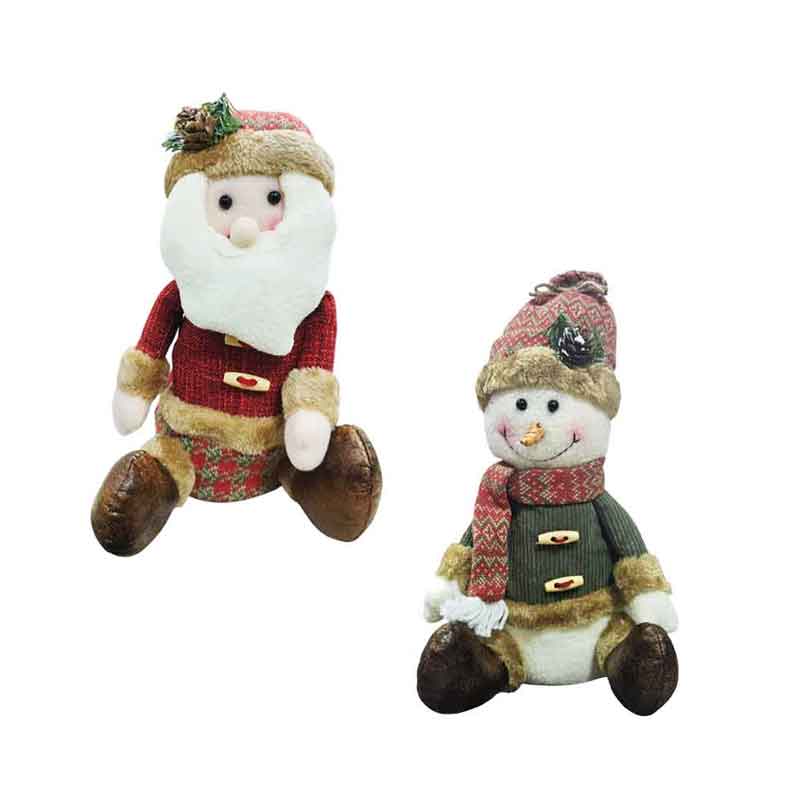 0281003-2 Διακοσμητικός Χιονάνθρωπος Υφασμάτινος 33cm - Fabric Decorative Snowman