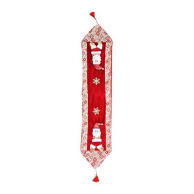 0281011 Χριστουγεννιάτικος Δρομέας Τραπεζιού με Άγιο Βασίλη 160x34cm - Christmas Table Runner with Santa Claus