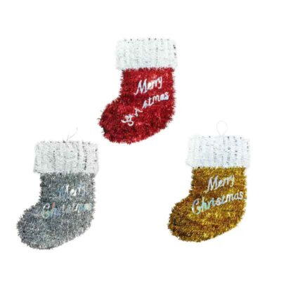 0288007-3 Κρεμαστή Χριστουγεννιάτικη Κάλτσα “Merry Christmas” 34cm – Hanging Christmas Stocking “Merry Christmas”